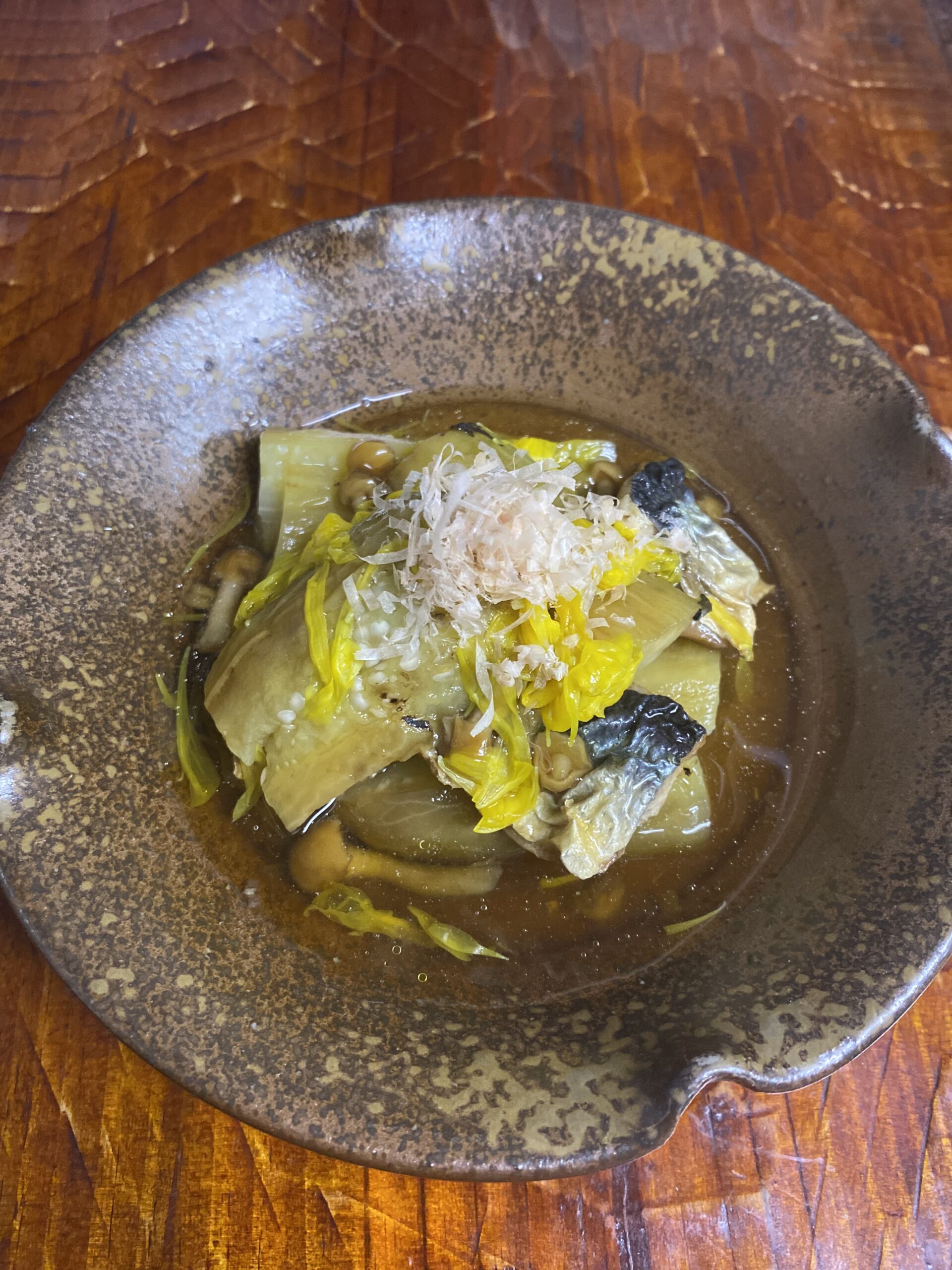 新秋刀魚と秋茄子のなめこ浸し